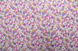 Tissu Popeline Coton Imprimé Fleur Tara Rose -Au Mètre