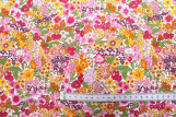 Tissu Popeline Coton Imprimé Fleur Peach Rose -Au Mètre
