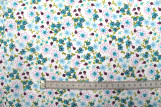 Tissu Popeline Coton Imprimé Fleur Aviva Turquoise -Au Mètre