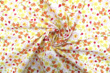 Tissu Popeline Coton Imprimé Fleur Aviva Jaune -Au Mètre