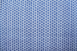 Tissu Popeline Coton Imprimé Fleur Medusa Bleu -Au Mètre
