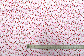Tissu Popeline Coton Imprimé Fleur Nano Blanc -Au Mètre