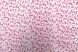 Tissu Popeline Coton Imprimé Fleur Nano Blanc -Au Mètre