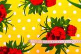 Tissu Popeline Coton Imprimé Fleur Pois Jaune -Au Mètre