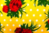 Tissu Popeline Coton Imprimé Fleur Pois Jaune -Au Mètre