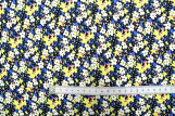 Tissu Popeline Coton Imprimé Fleur Loli Jaune -Au Mètre