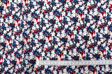 Tissu Popeline Coton Imprimé Fleur Loli Marine -Au Mètre