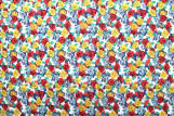 Tissu Popeline Coton Imprimé Fleur Paper Jaune -Au Mètre
