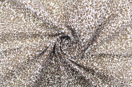 Tissu Popeline Coton Imprimé Minibranche Choco -Au Mètre