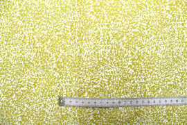 Tissu Popeline Coton Imprimé Minibranche Moutarde -Au Mètre