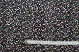 Tissu Popeline Coton Imprimé Petites Fleures Noir -Au Mètre