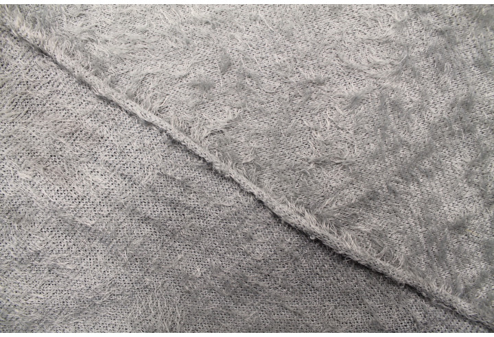 Tissu Maille Pull à Poils Gris -Au Mètre