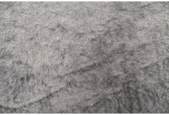 Tissu Maille Pull à Poils Gris -Au Mètre