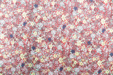 Tissu Popeline Coton Imprimé Fleur Honora Corail -Au Mètre