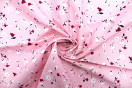 Tissu Popeline Coton Imprimé Fleur Automne Rose -Au Mètre