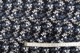 Tissu Popeline Coton Imprimé Fleur Lauria Noir -Au Mètre