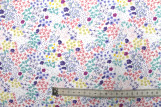 Tissu Popeline Coton Imprimé Fleur Marina Blanc -Au Mètre