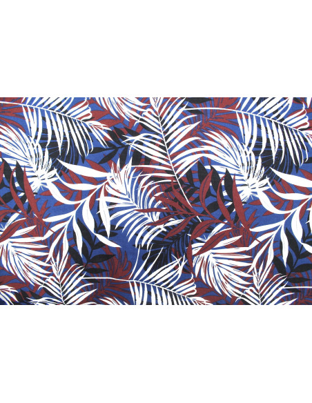 Tissu Popeline Coton Imprimé Palma Marine -Au Mètre