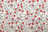 Tissu Popeline Coton Imprimé Fleur Nadia Écru -Au Mètre