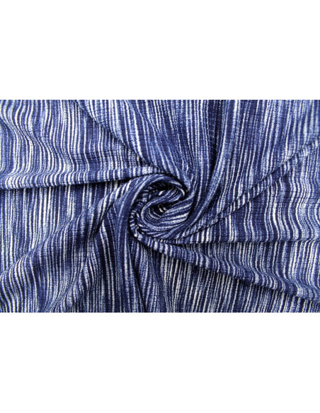 Tissu Maille Pull Stripes Bleu -Au Mètre