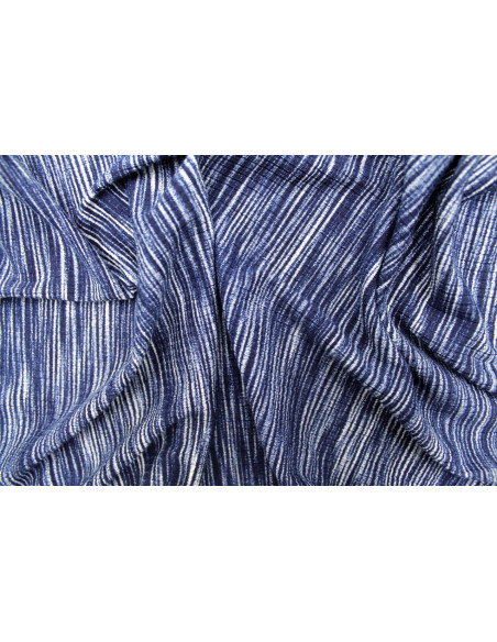 Tissu Maille Pull Stripes Bleu -Au Mètre