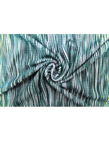 Tissu Maille Pull Stripes Vert -Au Mètre