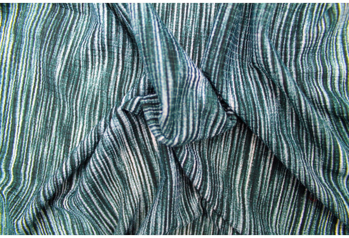 Tissu Maille Pull Stripes Vert -Au Mètre