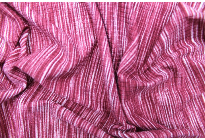 Tissu Maille Pull Stripes Rouge -Au Mètre