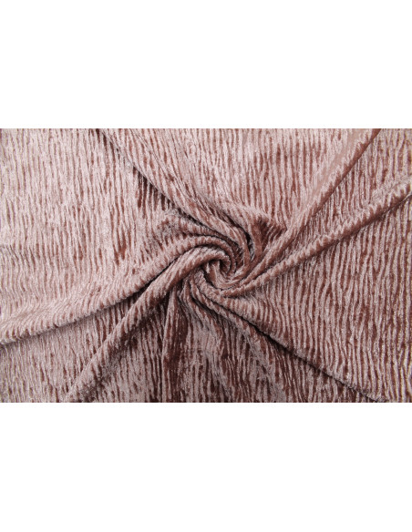 Tissu Velours Craquelé Vieux Rose -Au Mètre
