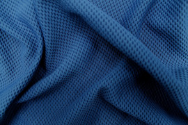 Tissu Jersey Maille Polo Bleu -Au Mètre