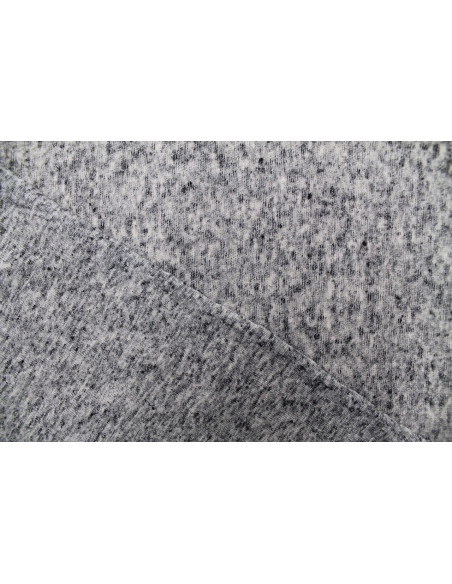 Tissu Jersey Polyester Lin Gris Chiné -Au Mètre