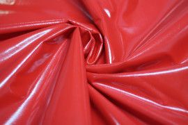 Tissu Vinyl Uni Rouge Coupon de 3 metres