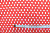 Tissu Crêpe Marocain Rouge Pois Blanc -Au Mètre
