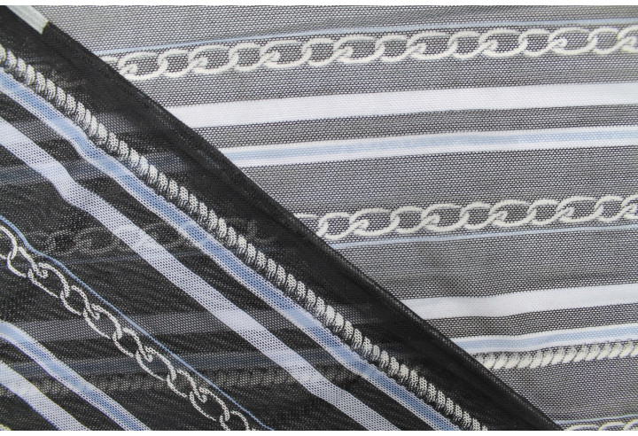 Tissu Résille Polyamide Grandes Chaînes Noire -Au Mètre