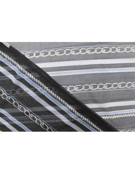 Tissu Résille Polyamide Grandes Chaînes Noire -Au Mètre
