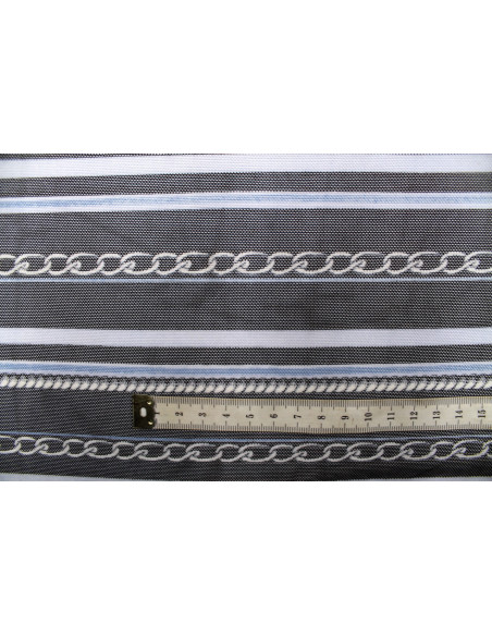 Tissu Résille Polyamide Grandes Chaînes Noire -Au Mètre