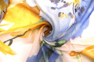 Tissu Voile Coton Nature Peinture Rose -Au Mètre