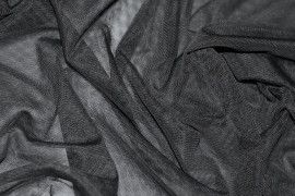 Tissu Résille Polyester Noire Coupon de 3 mètres