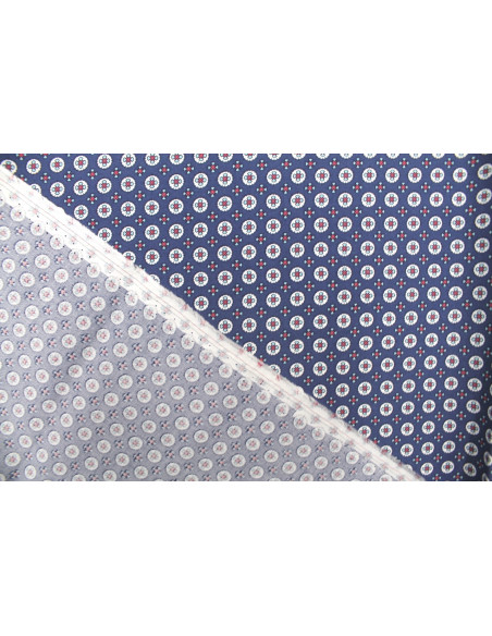 Tissu Voile Viscose Médiévale Marine -Au Mètre
