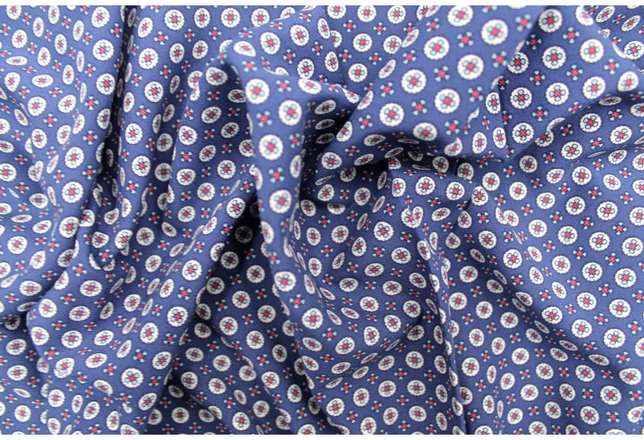 Tissu Voile Viscose Médiévale Marine -Au Mètre