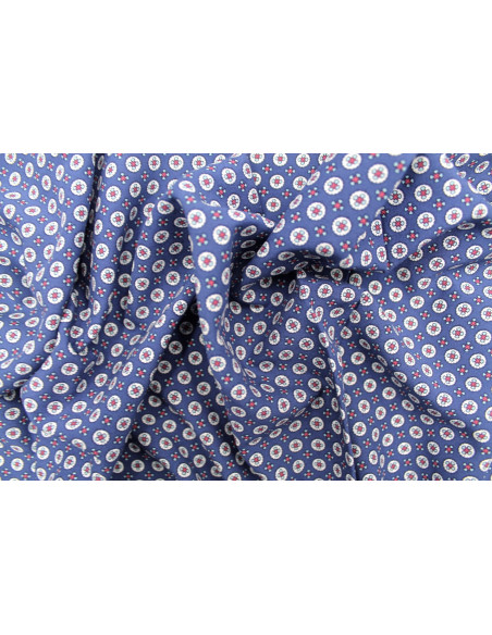 Tissu Voile Viscose Médiévale Marine -Au Mètre