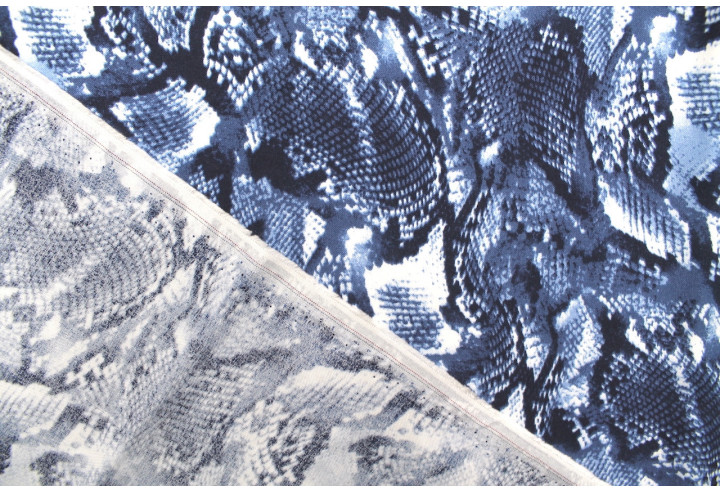 Tissu Voile Viscose Python Marine -Au Mètre