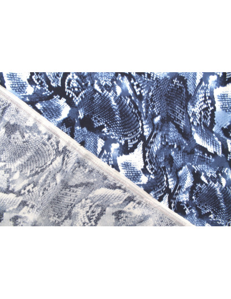 Tissu Voile Viscose Python Marine -Au Mètre