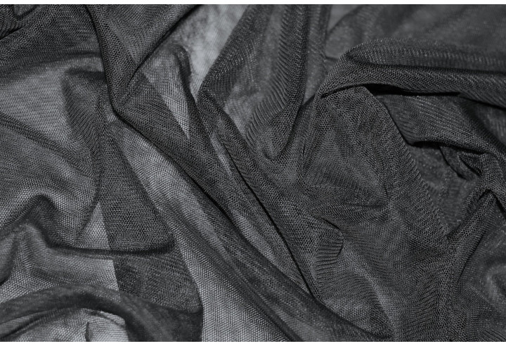 Tissu Résille Polyester Noire -Au Mètre