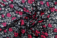 Tissu Polyviscose Imprimée Fleur Loyauty Rose -Au Mètre