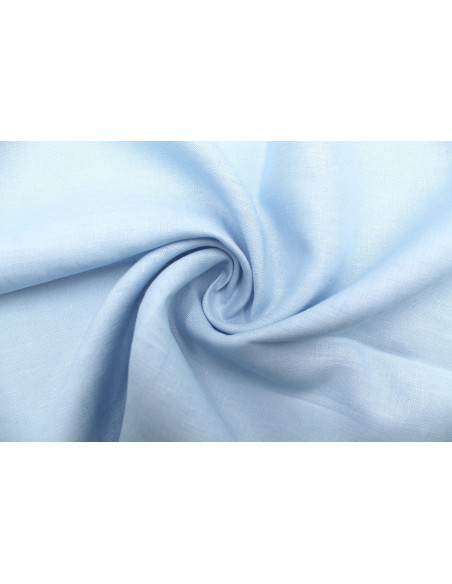 Tissu Lin Uni Bleu Ciel 100% -Au Mètre