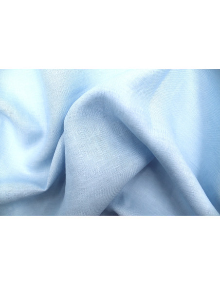 Tissu Lin Uni Bleu Ciel 100% -Au Mètre
