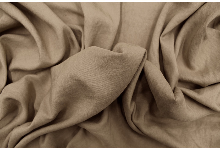 Tissu Voile Polyester Vitaly Fauve -Au mètre