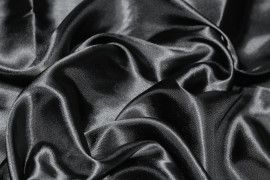 Tissu Satin Polyester Noir Coupon de 3 mètres