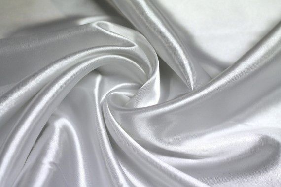Tissu Satin Polyester Blanc Coupon de 3 mètres